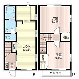 サニープレイスD 2LDKの間取図画像