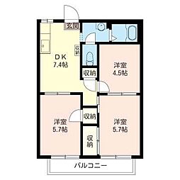 大宮レジデンス 3DKの間取図画像