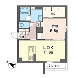 Bereo宝来 1LDKの間取図画像
