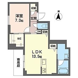 ヴァンガード II 1LDKの間取図画像