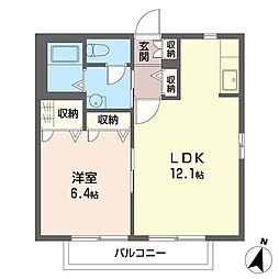 アルポルト 1LDKの間取図画像