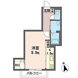 ドムスA 1Kの間取図画像