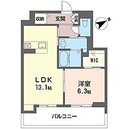 パークヒルズ 1LDKの間取図画像