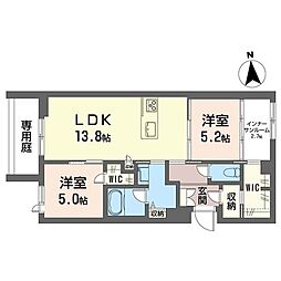 ブルーム アーク 2LDKの間取図画像