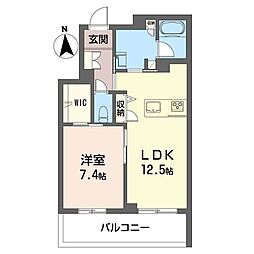 ブルーム アーク 1LDKの間取図画像