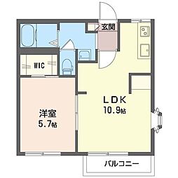 コンフォートハイツ　Ｂ 2階1LDKの間取り