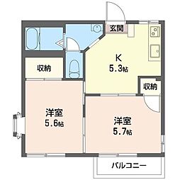 コンフォートハイツ 2Kの間取図画像