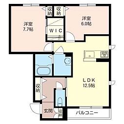 エスポワール 2LDKの間取図画像