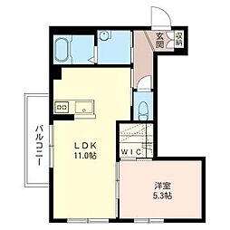 シャーメゾンU 1LDKの間取図画像