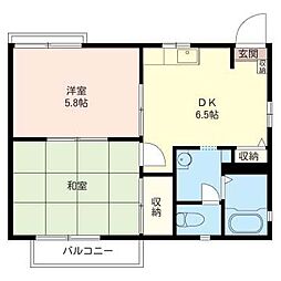 メゾン住吉 2DKの間取図画像