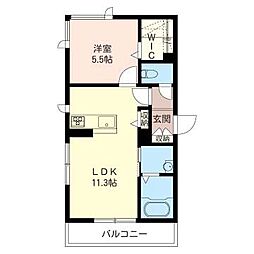 Casadeluna 1LDKの間取図画像