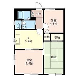 ハイツぱせりA 3Kの間取図画像