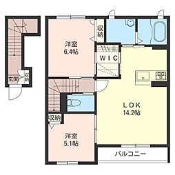 フォンターナ 2LDKの間取図画像