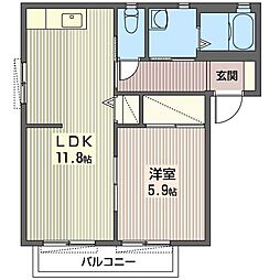 コスモパレス昴K 1LDKの間取図画像