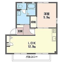 コスモパレス昴I 1LDKの間取図画像