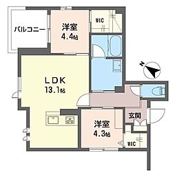 ヴェルデ・メゾン 2LDKの間取図画像