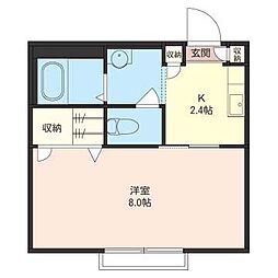 BELLAGIO2トコロザワ 1Kの間取図画像