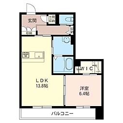 トゥイーディア 1LDKの間取図画像