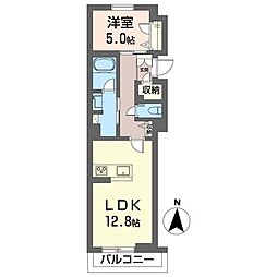 グリーンエイジ大宮公園 1LDKの間取図画像