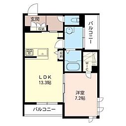 トゥイーディア 1LDKの間取図画像