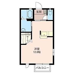レイール ワンルームの間取図画像