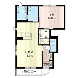 ドミール・シャルマン2 1LDKの間取図画像