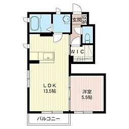 ベルクドルフ 1LDKの間取図画像