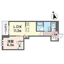 レインボーハートT 1LDKの間取図画像
