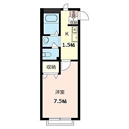ファインズ 1Kの間取図画像