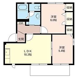 グランドール 2LDKの間取図画像
