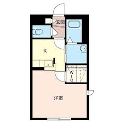 フラットフィールド ワンルームの間取図画像