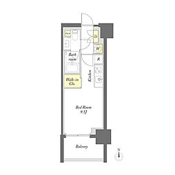 プライムメゾン錦糸町 8階ワンルームの間取り