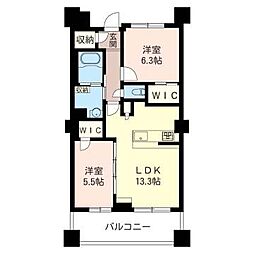 押上スカイビューテラス 2LDKの間取図画像