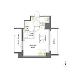 プライムメゾン亀戸 ワンルームの間取図画像