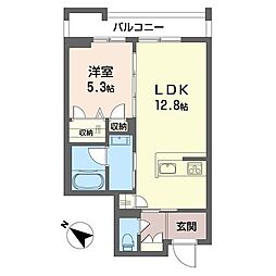 ヴァレンズ・クレシェレ 3階1LDKの間取り