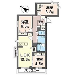 シャルム・I 3LDKの間取図画像
