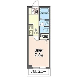 ｃｕｏｒｅ 3階1Kの間取り