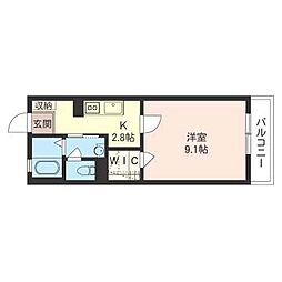 ストリームコート 1Kの間取図画像