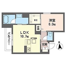 プローデ 1LDKの間取図画像