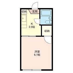 ドルチェ三角 1Kの間取図画像