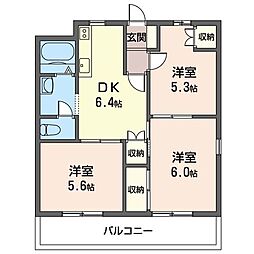 サンステージ 3DKの間取図画像