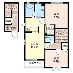 フォレストパークB 2LDKの間取図画像