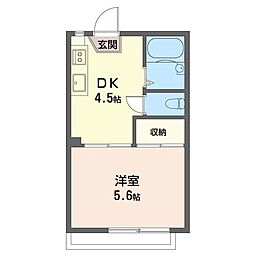 パティオ相武台 2階1DKの間取り