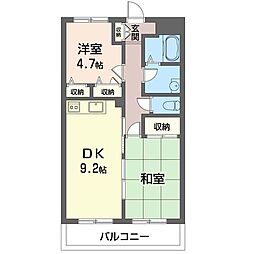 ポポラーレ相武台 2DKの間取図画像