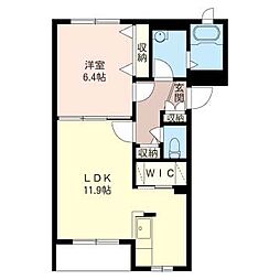 ドラゴンベル 1LDKの間取図画像