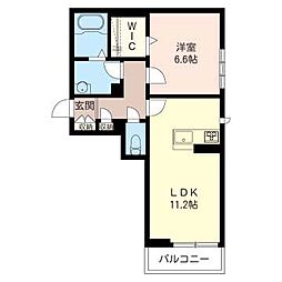 ポルックス 1LDKの間取図画像
