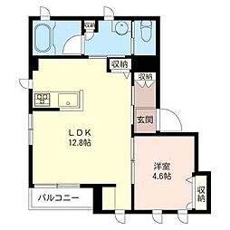 グリーンポエム 1LDKの間取図画像