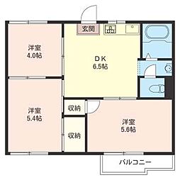 サンコーポ 3DKの間取図画像