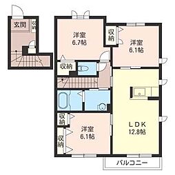 リヴィエールA 3LDKの間取図画像