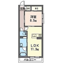プレミール 1LDKの間取図画像
